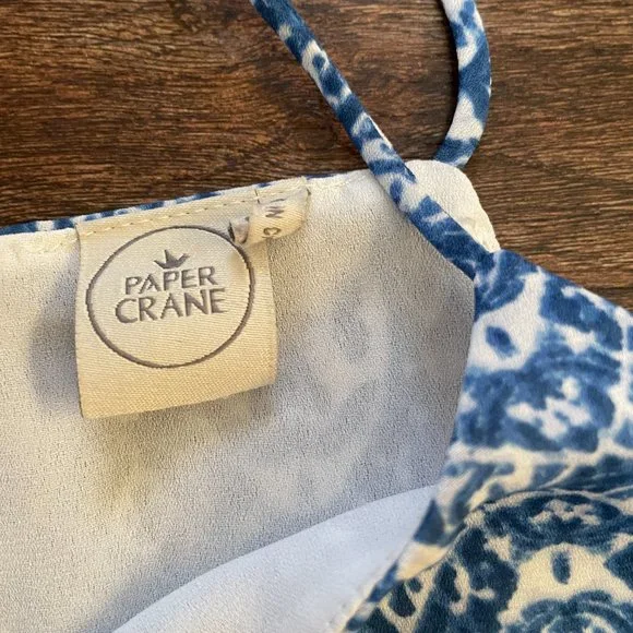 PAPER CRANE TANK TOP WOMEN SMALL SUMMER COTTAGECORE BOHO - Picture 2 of 4